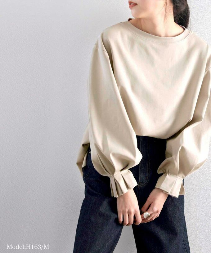 日本 Classical Elf - 100%棉 船領顯瘦糖果袖上衣-黑