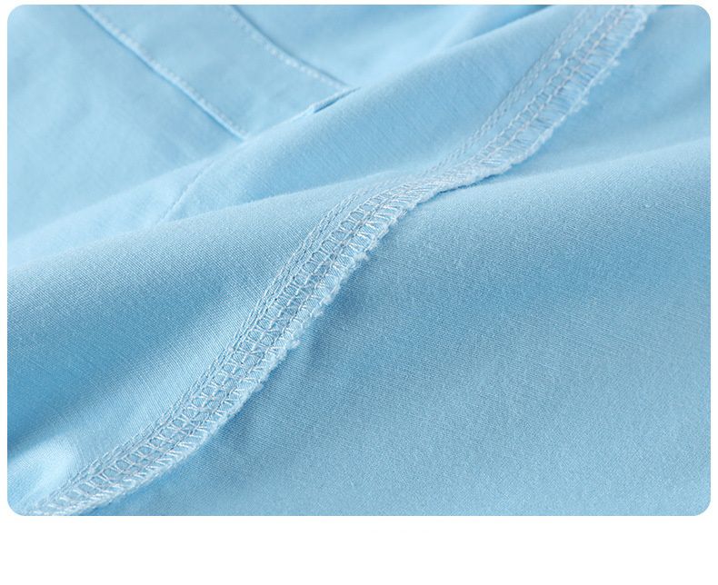 純色休閒五分褲-淺藍色