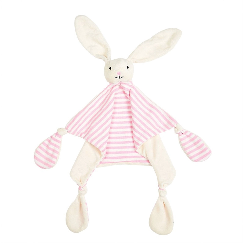 英國 JoJo Maman BeBe - 安撫巾/玩偶-粉白小兔