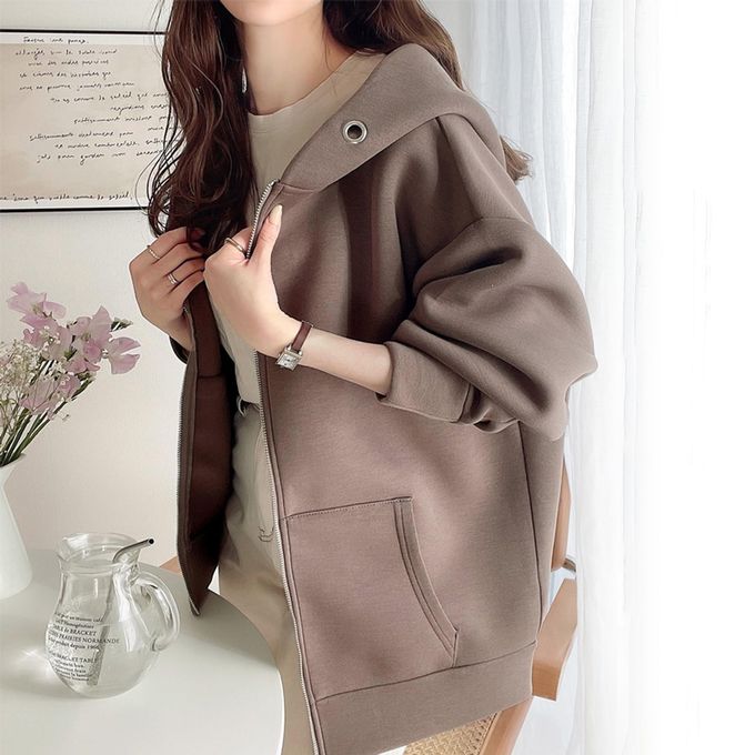 日本 Classical Elf - 厚磅簡約休閒長版連帽外套-黑