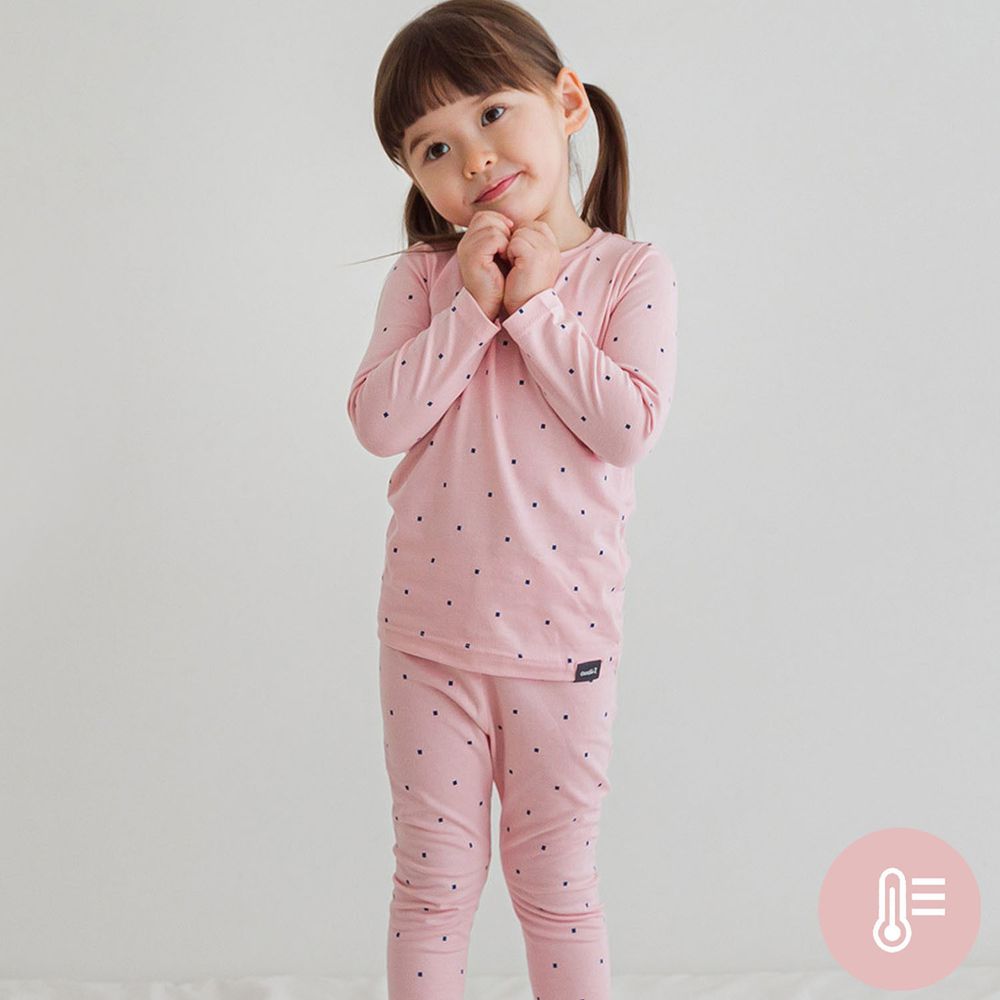 韓國 Cordi-i - 德國Viloft天然纖維保暖衣套裝-點點-粉紅