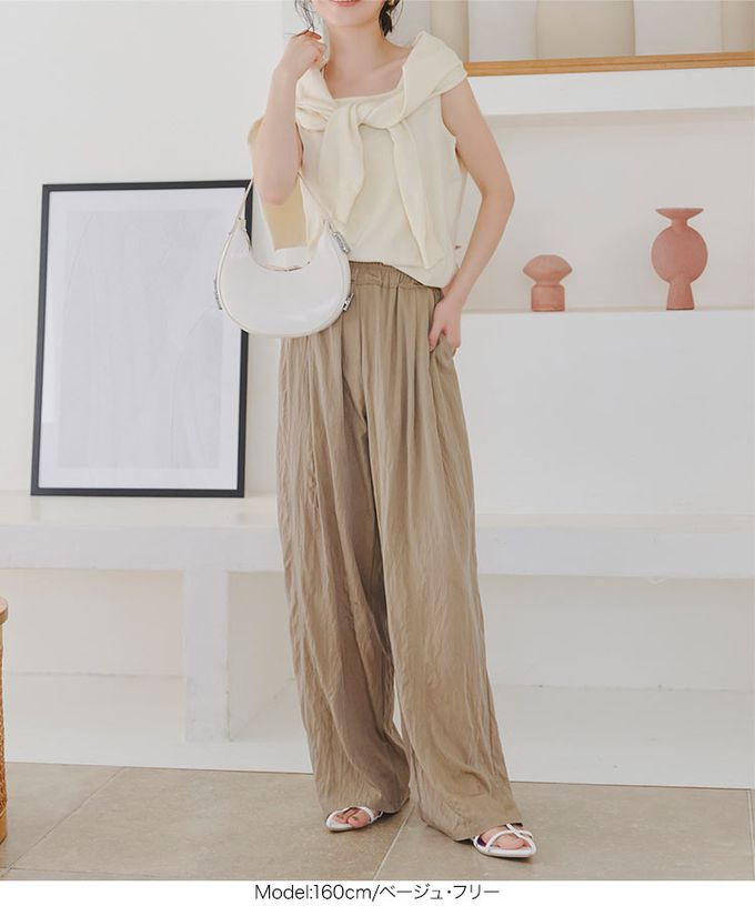 日本 Kobe Lettuce - 嫘縈涼感 全鬆緊寬版休閒長褲-黑