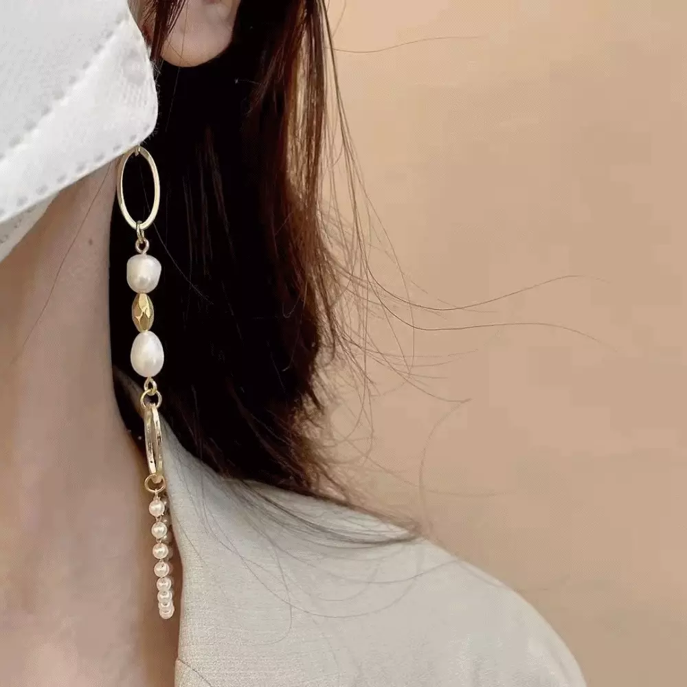 時尚珍珠金鏈口罩/眼鏡掛鏈-小狗狗 (總長64cm)