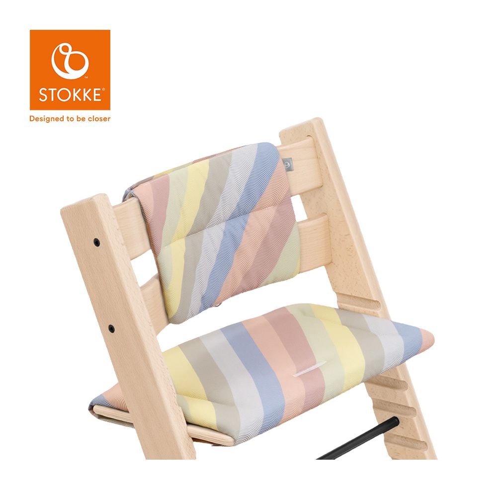 挪威 Tripp Trapp 成長椅經典座墊-粉彩條紋