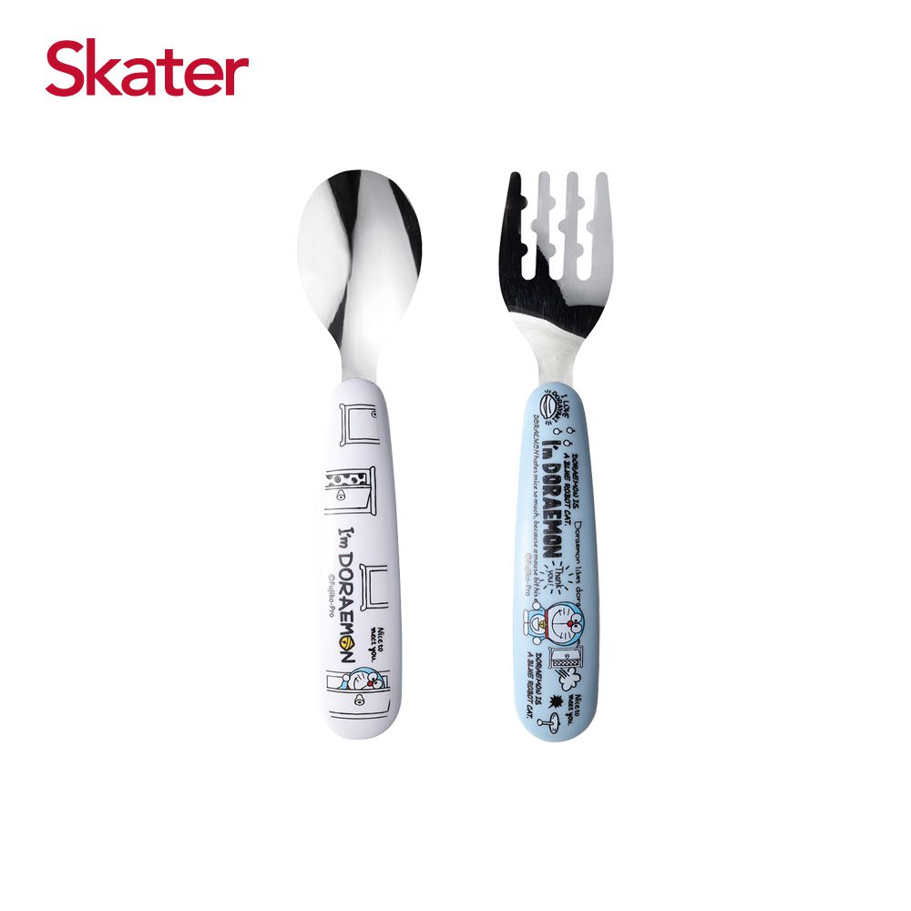 日本 SKATER - 不鏽鋼彎柄湯匙叉-哆啦A夢