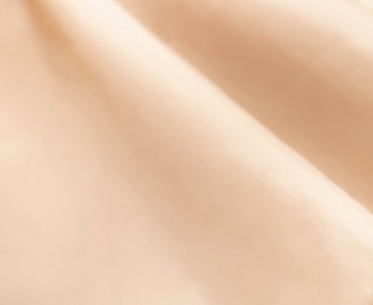 大翻領長袖風衣外套-蝴蝶結格紋-卡其色