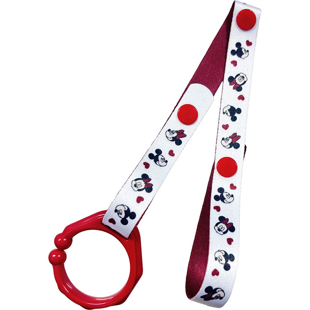 玩具防掉繩 C型扣環款-迪士尼-紅色