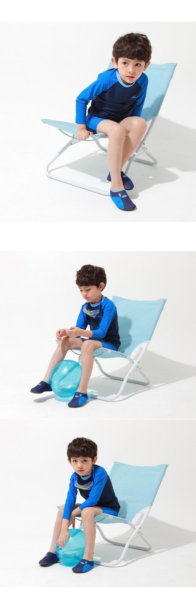 韓國 OZKIZ - 輕量/防滑兒童沙灘鞋/戲水鞋-海豚藍