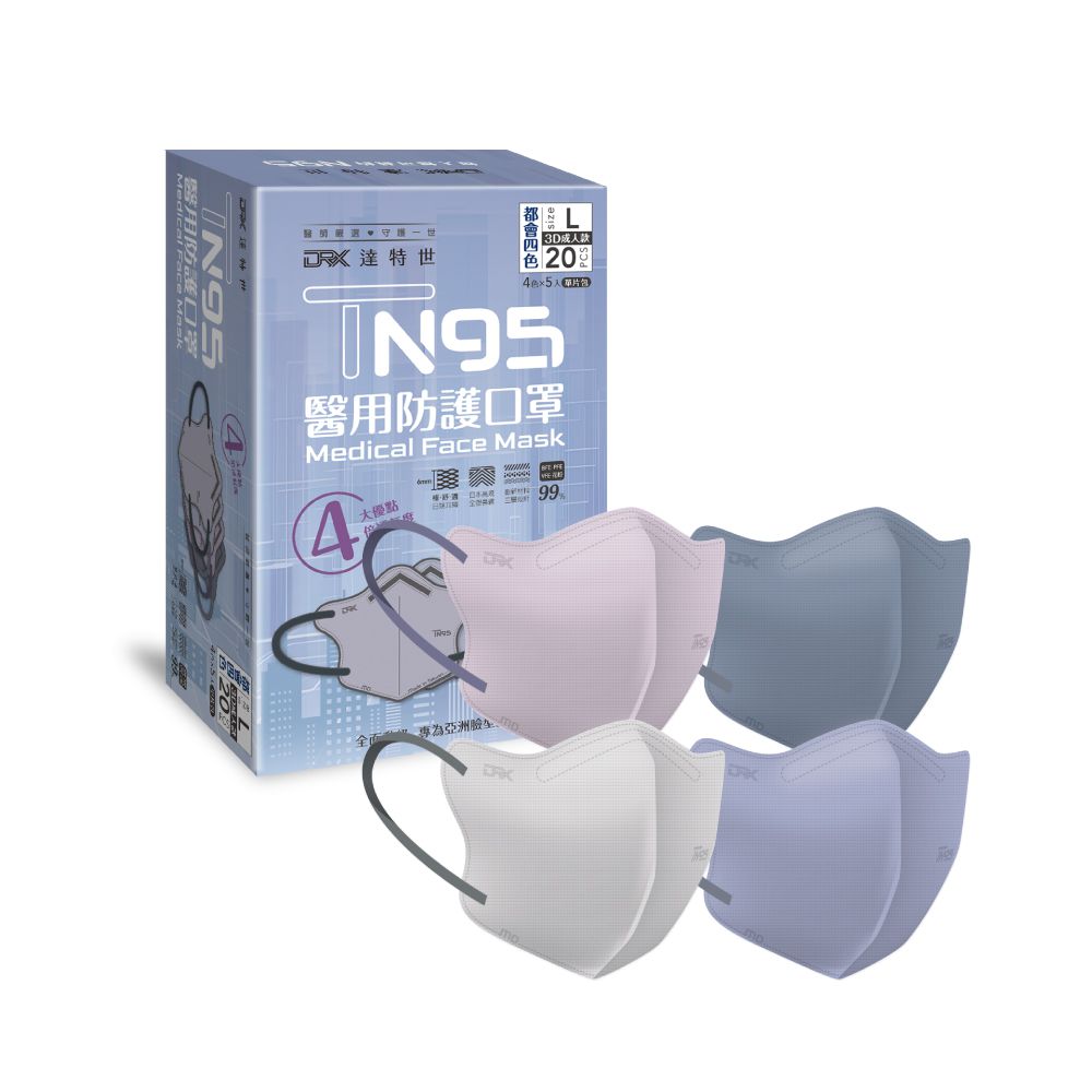 TN95醫用3D口罩-都會四色20入