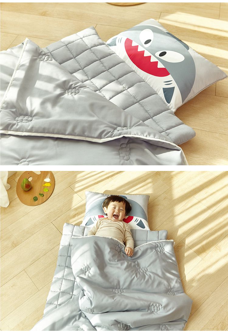 韓國 Hello HiZoo - 手工製莫代爾防蟎抗菌便攜式兒童睡袋(枕頭+睡墊+被子)-粉紅兔 (70x140cm)