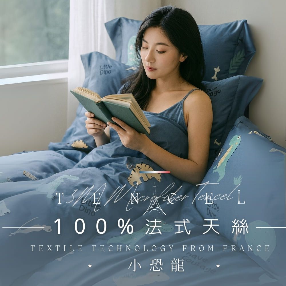 MIT3M法式天絲 床包兩用被組-小恐龍