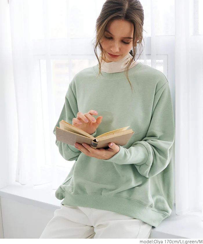 日本 COCA - 休閒寬版澎澎長袖上衣-石墨灰