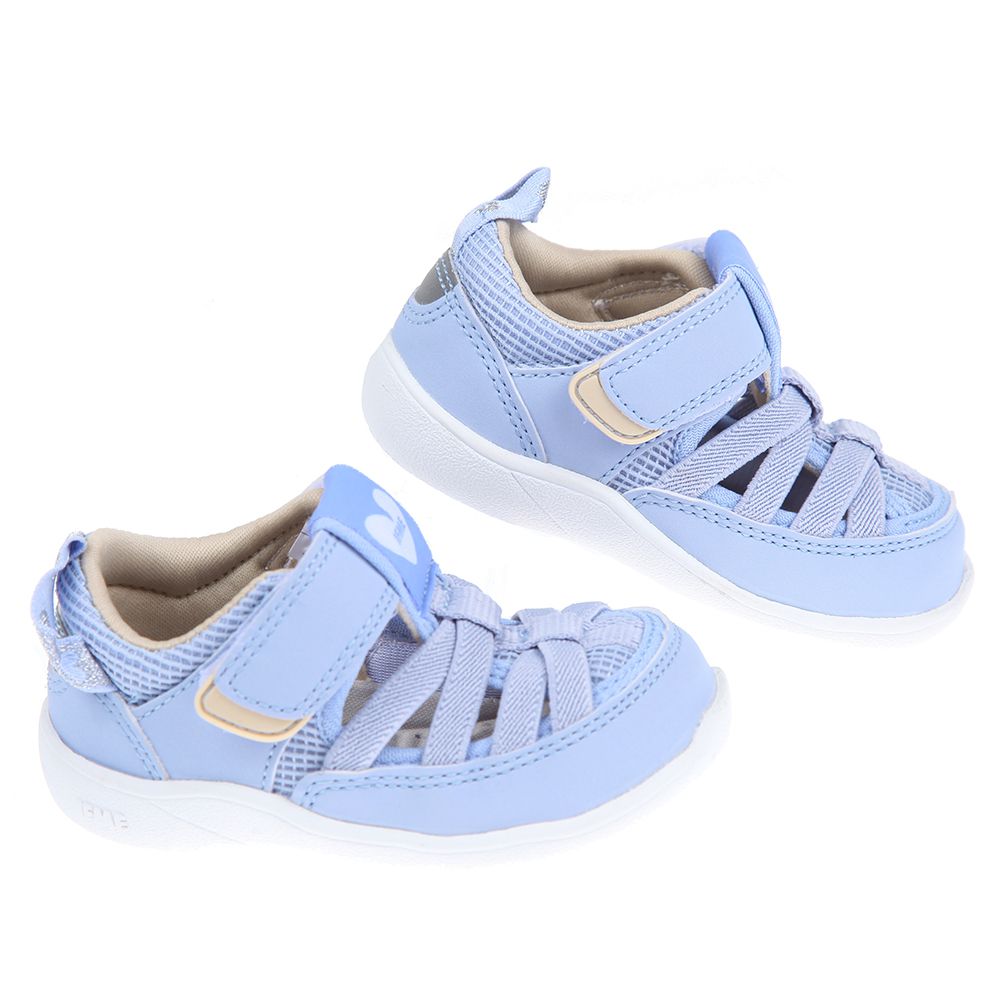 日本IFME - 粉藍色愛心寶寶機能水涼鞋-粉藍色