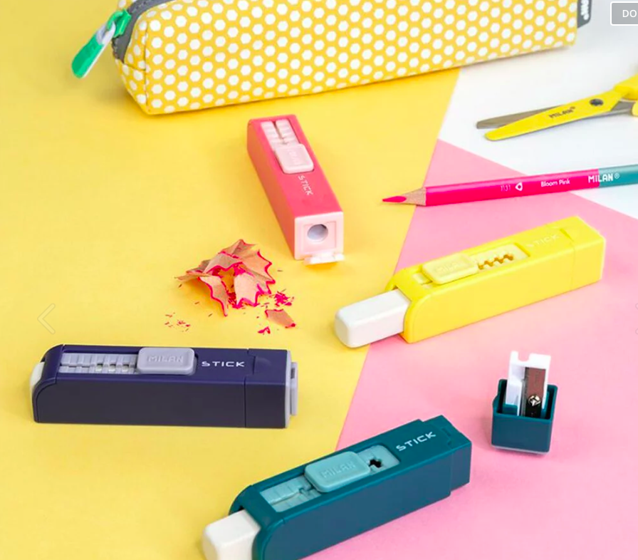 MILAN - 可推式橡皮擦+削筆器-黃