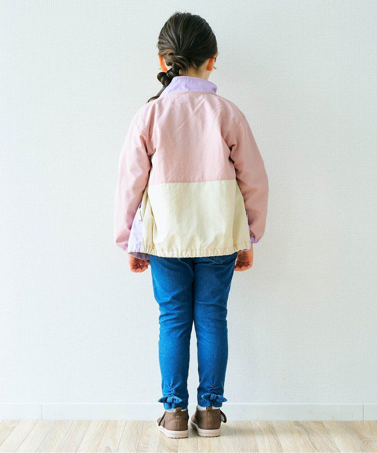 日本 apres les cours - 潑水加工 輕量印花風衣外套-撞色-藍棕系