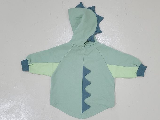 韓國 Mimico - 恐龍樂園立體裝飾連帽上衣-卡其