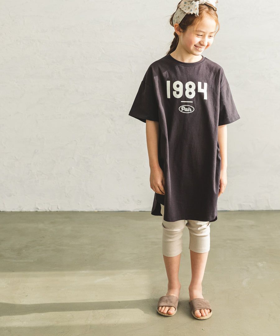 日本 PAIRMANON - 100%柔棉 印花前短後長短袖洋裝-NIPPY-摩卡