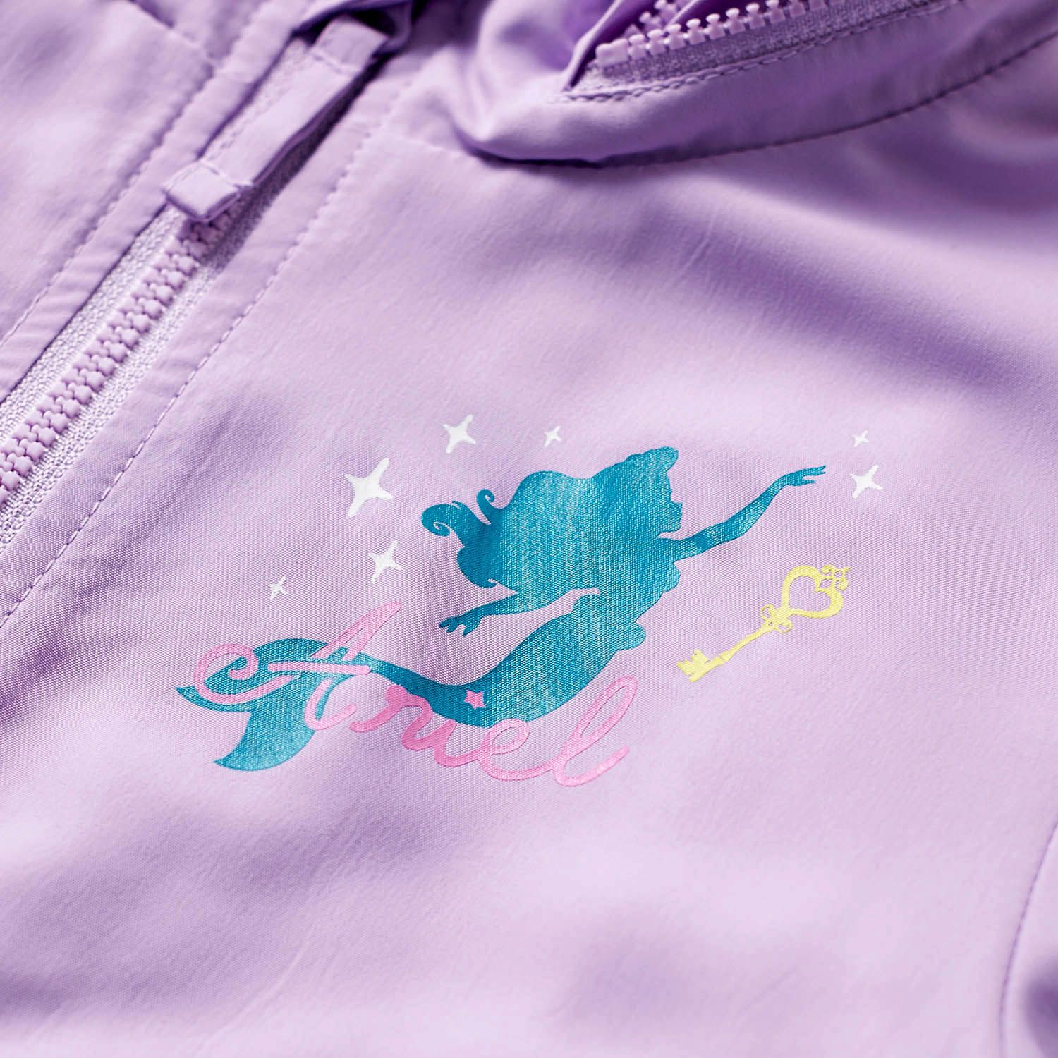 日本千趣會 - 迪士尼公主荷葉衣襬防風連帽外套-長髮公主-粉