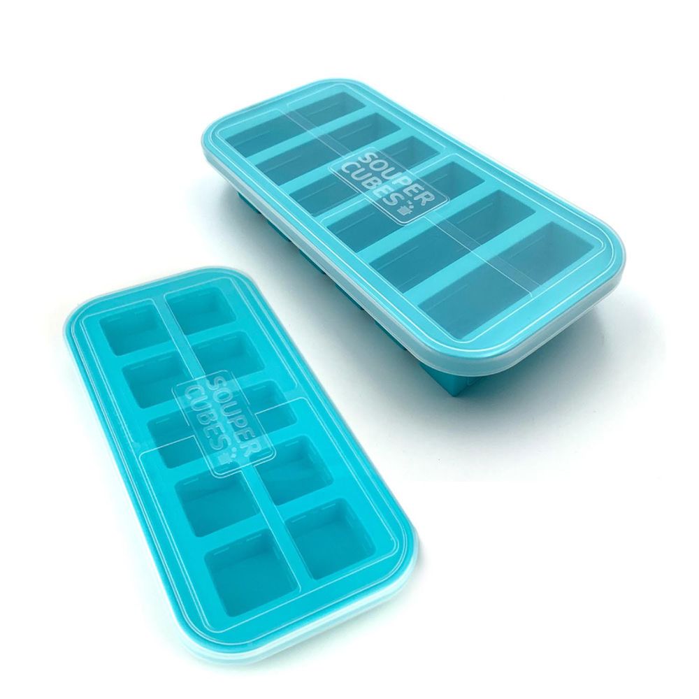 美國SOUPER CUBES - 多功能食品級矽膠保鮮盒-3件組-6格+10格+10格