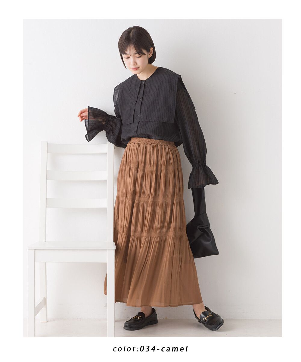 日本 OMNES - 戚風蛋糕飄逸長裙-薰衣草