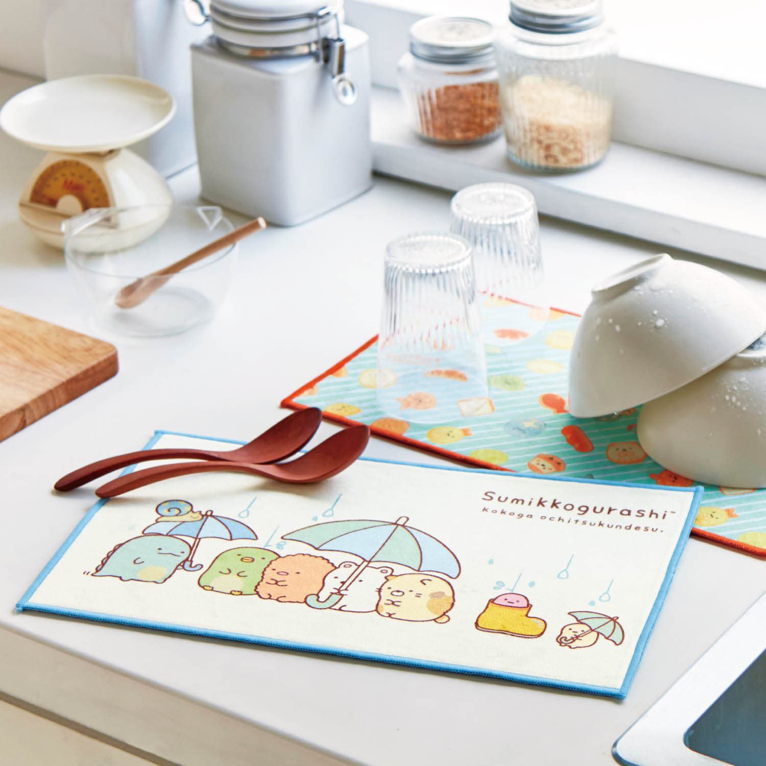 日本千趣會 - 日本製 角落生物超細纖維吸水抹布-炸蝦-水藍 (20×35cm)