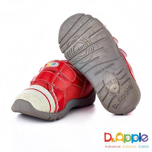 Dr. Apple - 機能童鞋-MIT微笑蘋果帥氣牛仔童鞋-紅