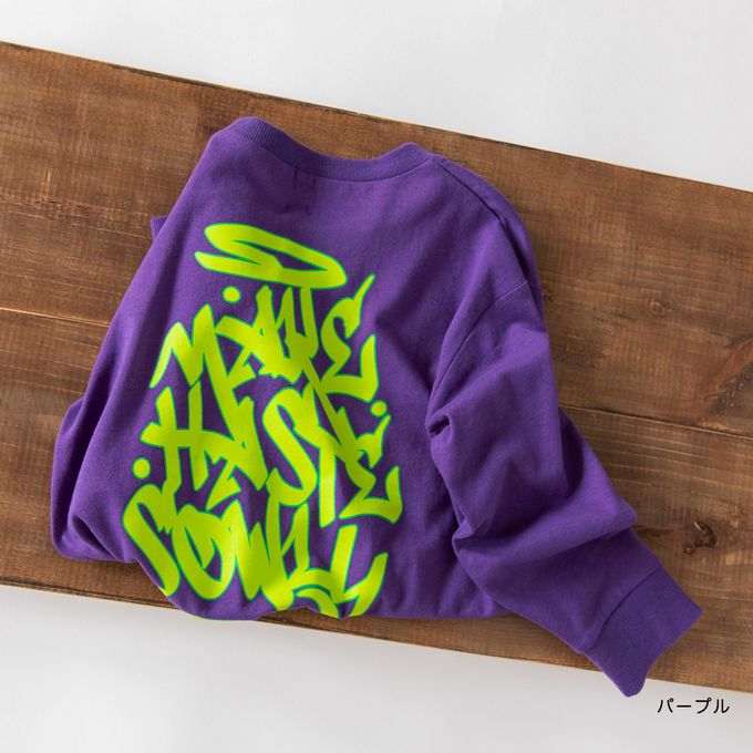 日本 BRANSHES - 100%棉 街頭印花長袖上衣-WWWS-白