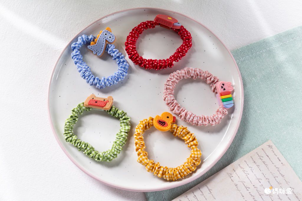 可愛彈性不傷髮大腸圈(10入組)-繽紛蜜蜂-不含紙卡