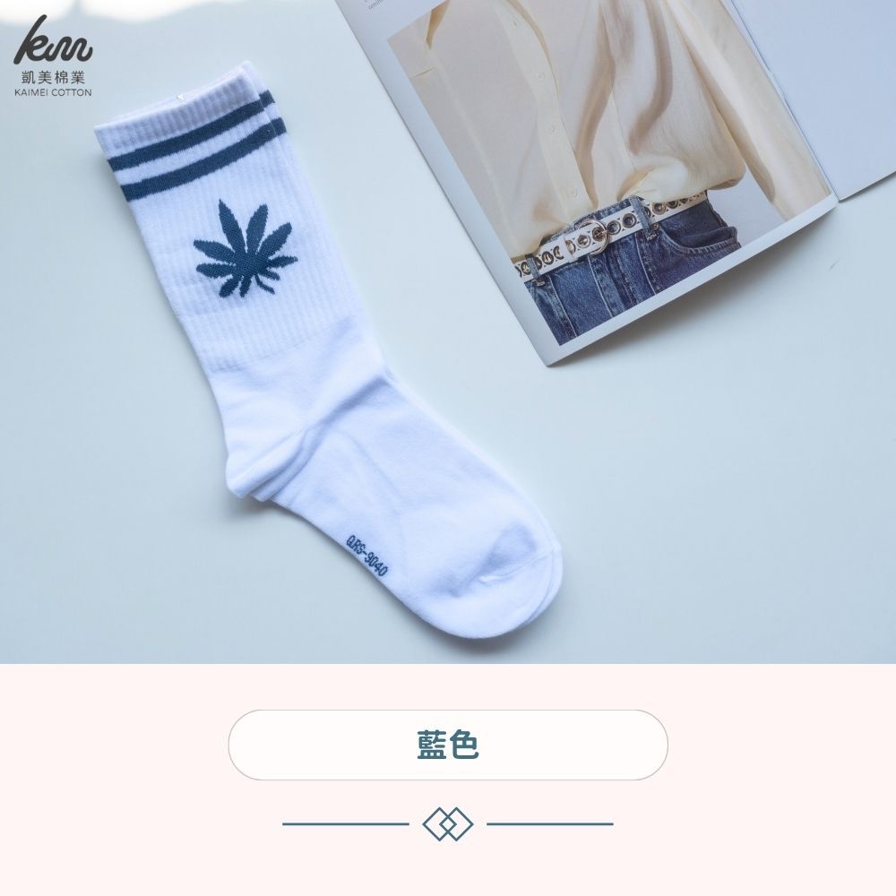 MIT台灣製 精梳棉2/2純棉女襪 細條葉子款-隨機出色 (12雙組)
