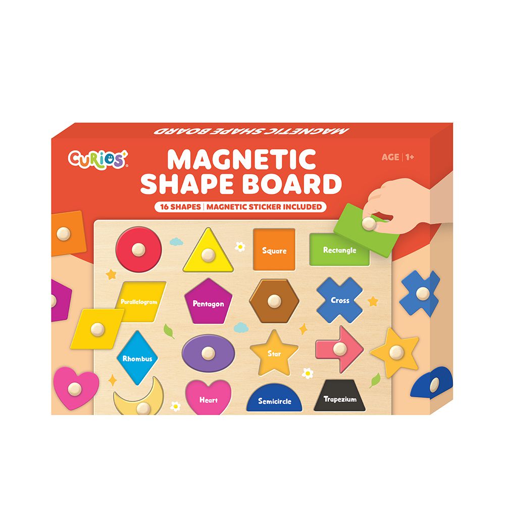 木質磁力形狀拼圖配對遊戲板(16pcs)