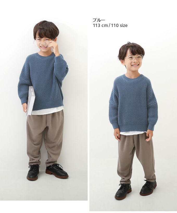 日本 devirock - 柔軟可機洗氣球袖針織上衣-紫羅蘭