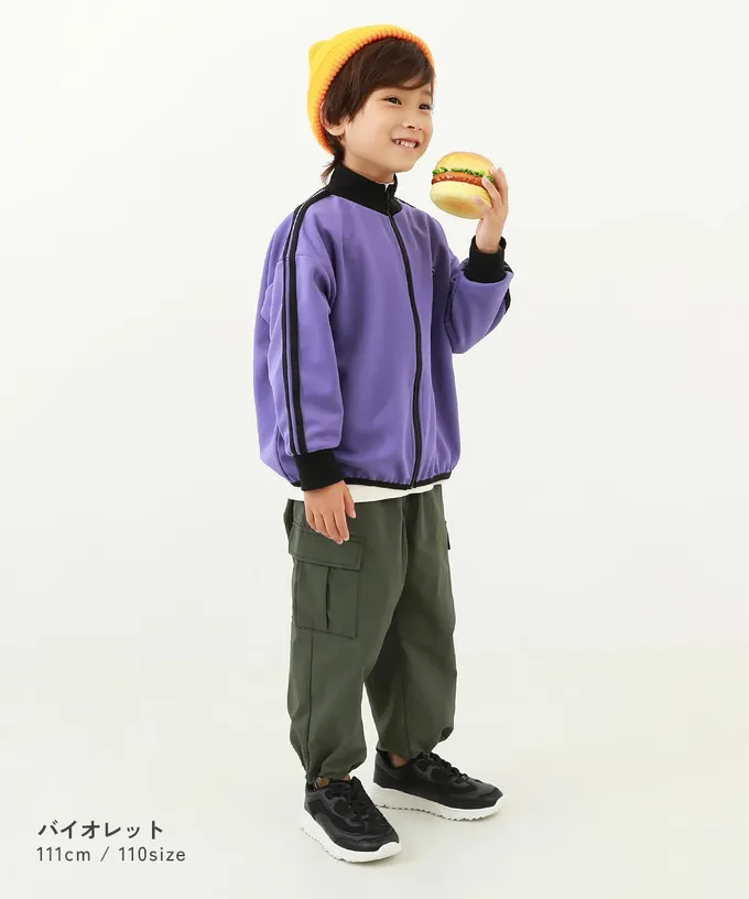 日本 devirock - 小立領側線條運動風夾克-黑