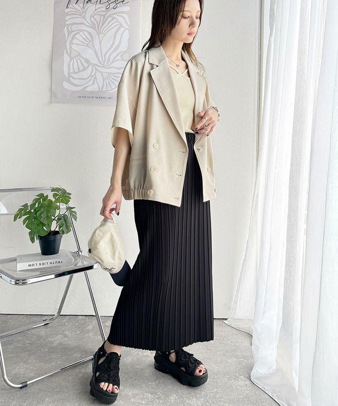 日本 Classical Elf - 喬其紗優美線條修身長裙-黑