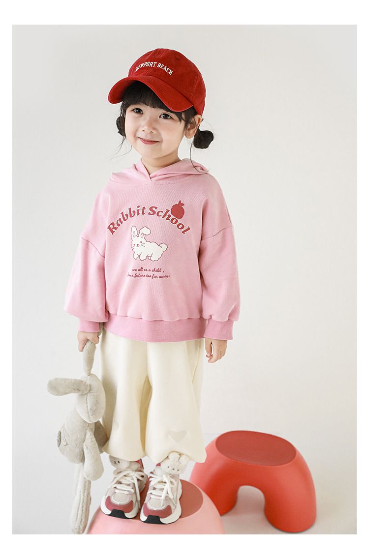 腰鬆緊百搭休閒束口長褲-愛心-粉色