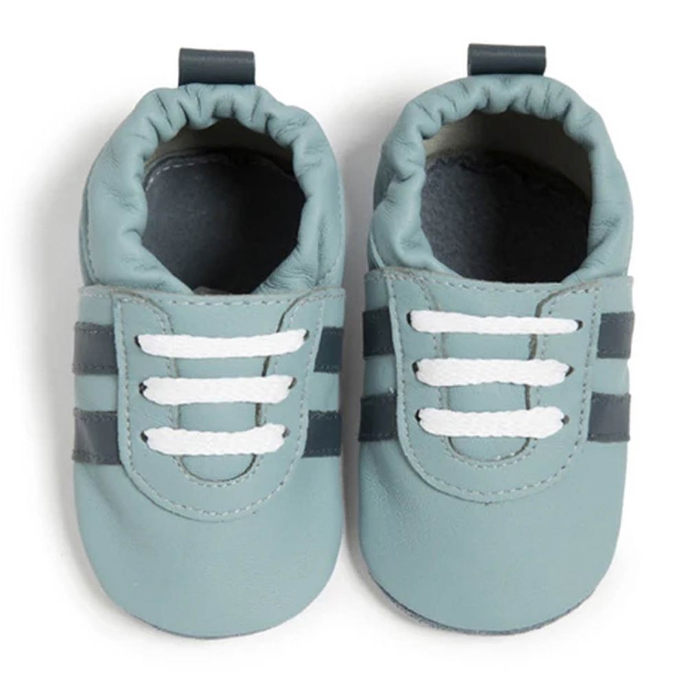 英國 shooshoos - 健康無毒真皮手工鞋/專業學步鞋/嬰兒鞋-湖水藍雙色