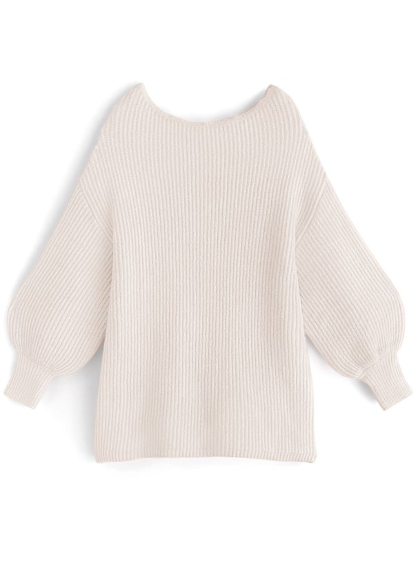 日本 GRL - 大圓領露肩針織短版洋裝-可可棕 (F)