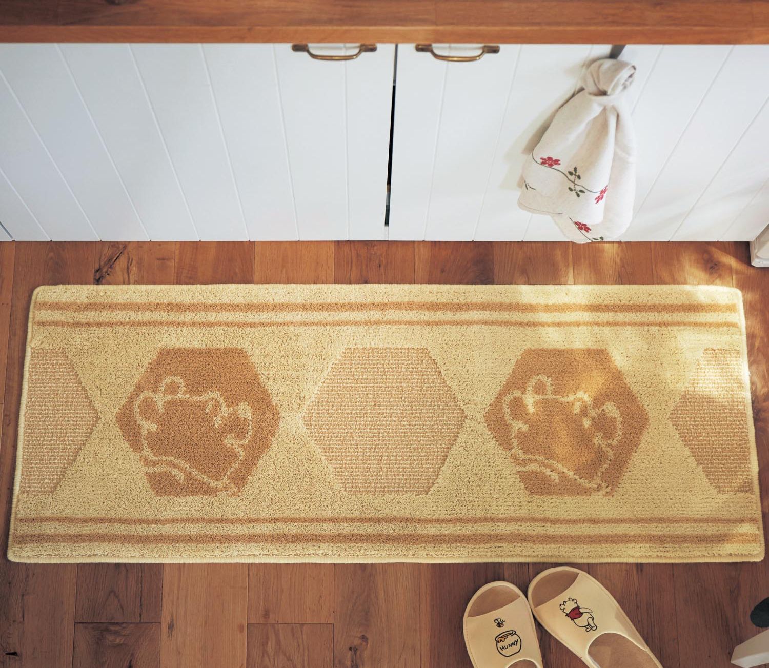 日本千趣會 - mini labo 去泥污腳踏墊-法蘭西花朵-藍綠