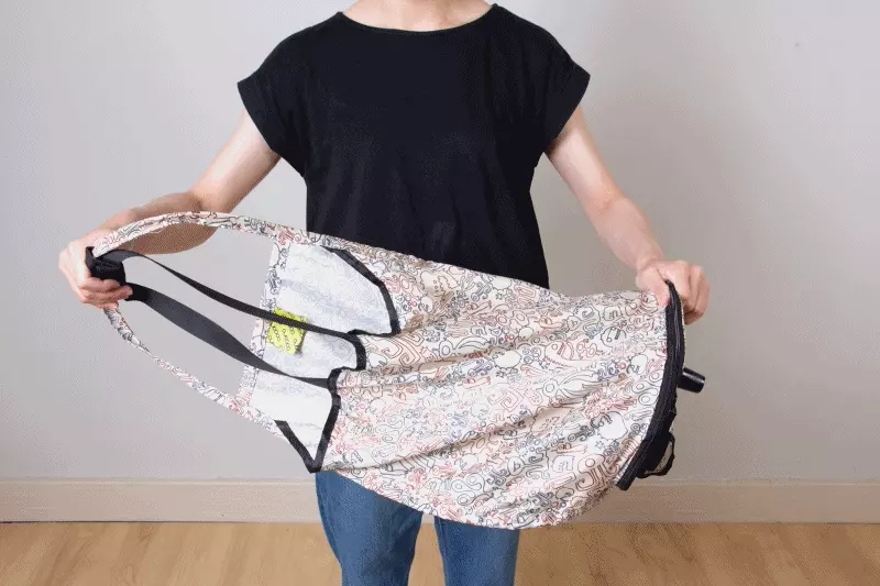 日本 COCORO - 輕量折疊大容量購物車(耐重5kg)-貓咪-深棕-36x17x75cm