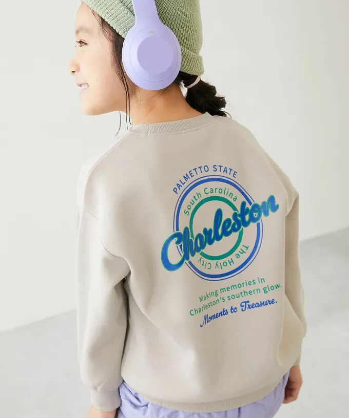 日本 devirock - 熱銷定番 裏起毛落肩大學長袖上衣-天文學-灰黑