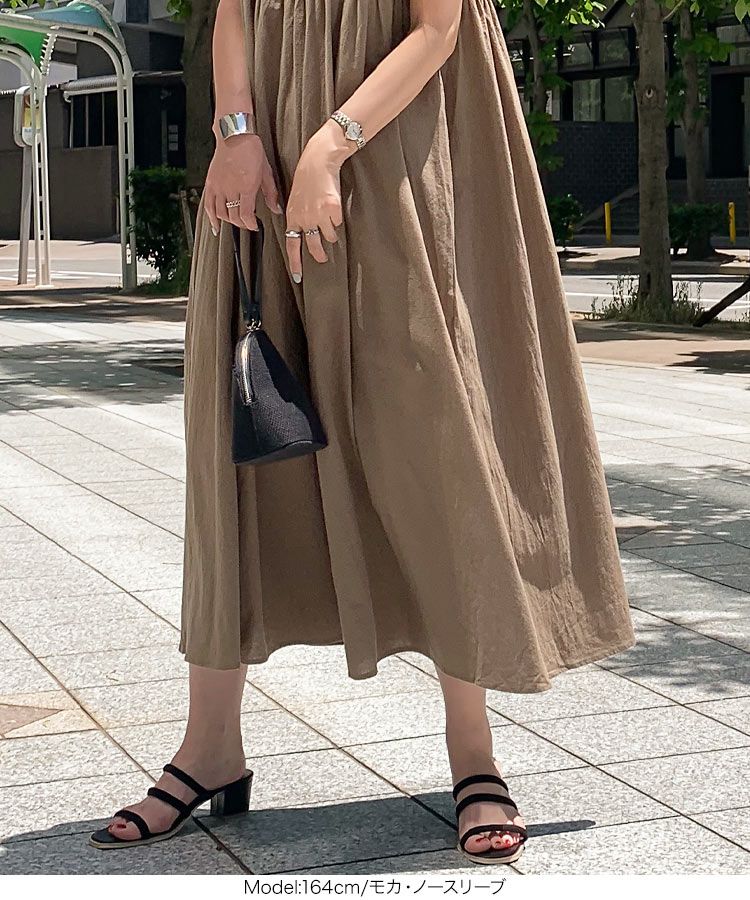 日本 Kobe Lettuce - 100%棉 透氣休閒長洋裝-春芽綠