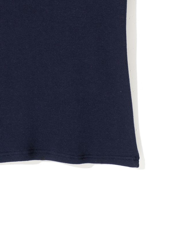 日本 GRL - 氣質花朵領顯瘦短袖上衣-深海藍