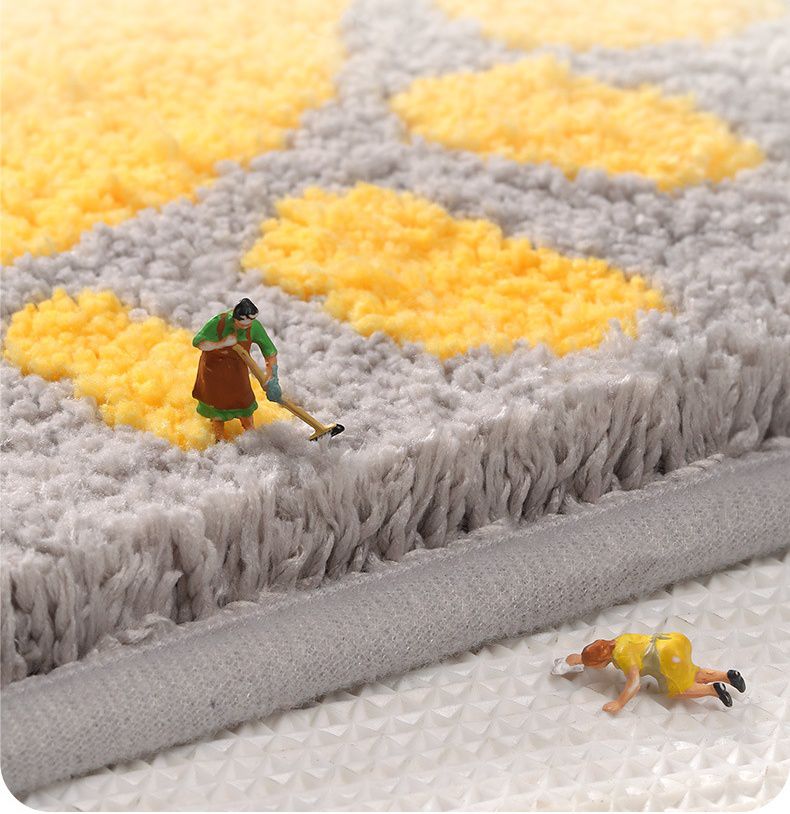 快速吸水植絨浴室腳踏墊-泡泡熊熊-灰色