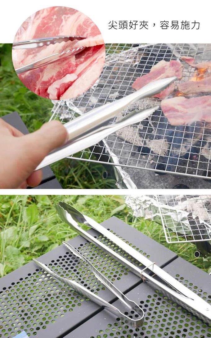 日本 ECHO - 日本製 不鏽鋼烤肉夾4件組