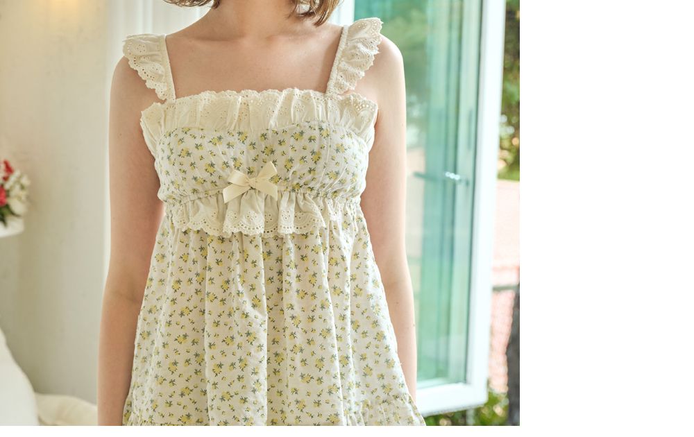 韓國 ULLALA - 天真浪漫無袖睡衣(兩件式) (FREE)