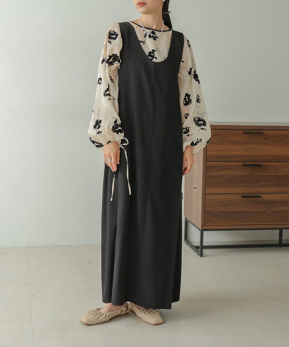 日本 Bab - 2WAY側鬆緊修身背心裙-黑