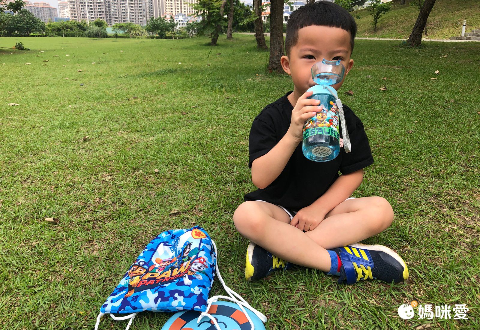 汪汪隊立大功 恐龍救難隊主題運動吸管水壺-藍色-430ml