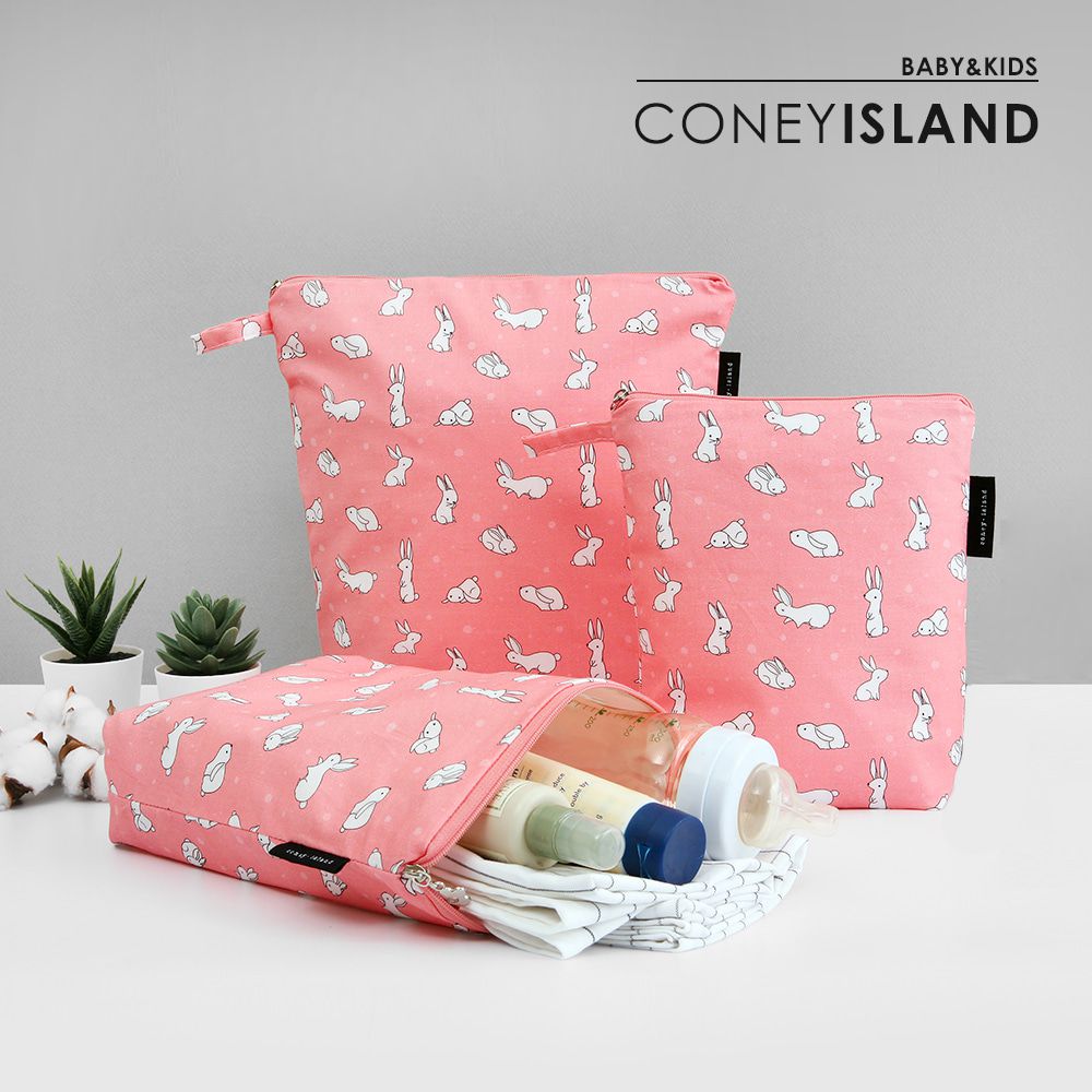 韓國 Coney Island - 防水多功能收納袋-粉紅小兔