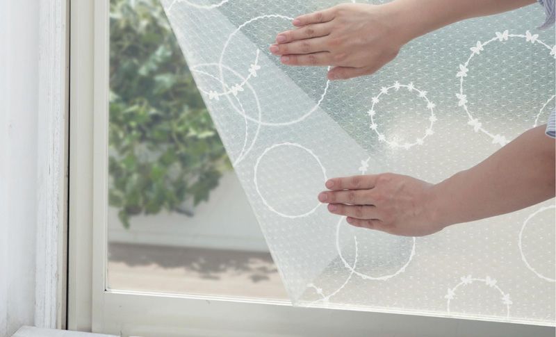 日本千趣會 - 日本製 95%抗UV光影窗貼(氣泡黏貼式)-圓圈線條