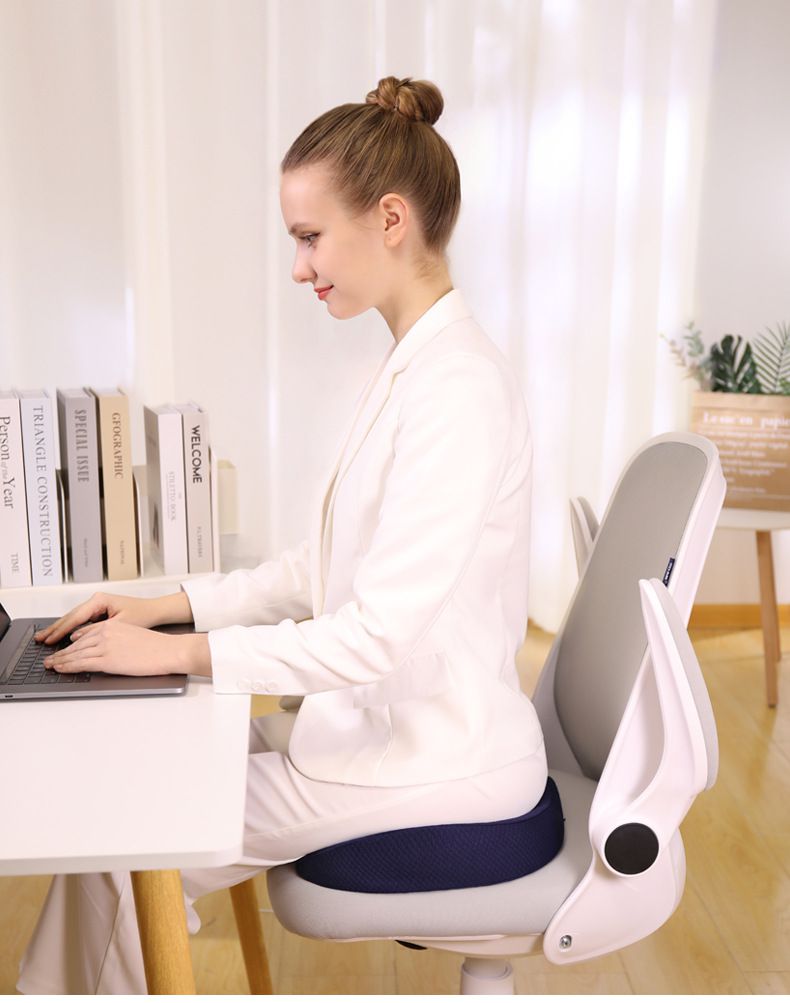 透氣記憶棉靠墊+美臀坐墊-灰色