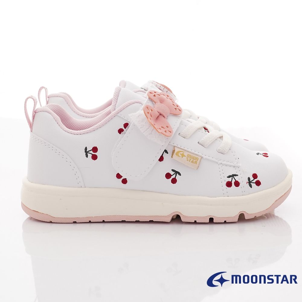 Moonstar日本月星 - 可愛櫻桃休閒機能款(中童段)-休閒鞋-白色